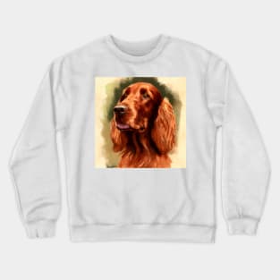 Irish Setter Watercolor Portrait Crewneck Sweatshirt